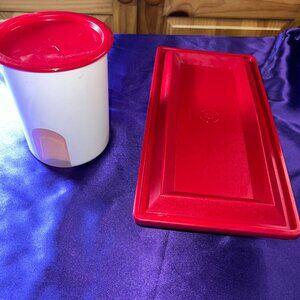 📌Tupperware Buffet Get Togethers Serving Rectangular Tray & Storage Canister